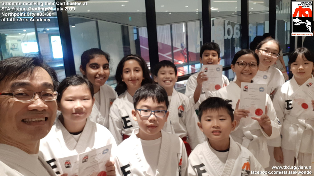 Grading Certificate Presentation Aquarius Bedok Yishun Northpoint City Singapore Taekwondo Academy STA Adrian Huan Sembawang